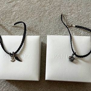 Beautiful pandora choker necklace with silver charms